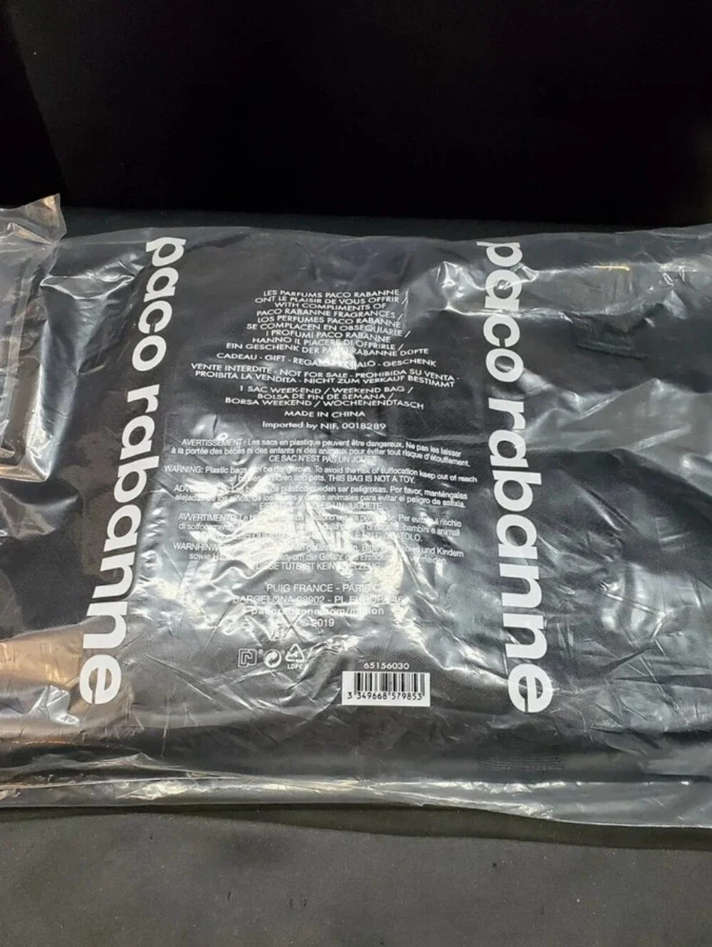 NEW Paco Rabanne Receive Weekender Bag – Black